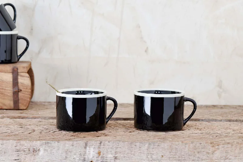 Datia Large Mug - Black (Set of 2)