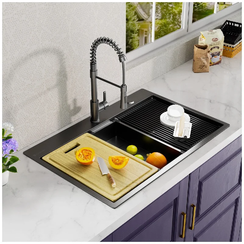 32x22 Inch Workstation Single Bowl Kitchen Sink