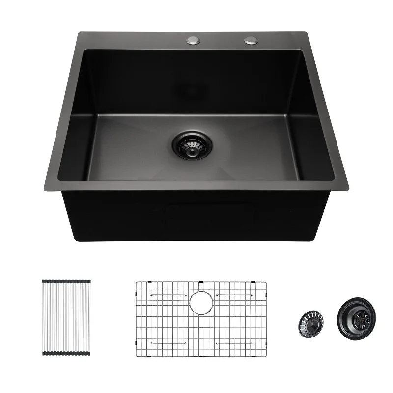 Aurora Decor 28 inch Single Bowl Stainless Steel Kitchen Drop-in Sink - 28 x 22