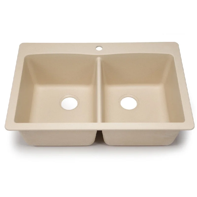 Blanco Silgranit Diamond Biscotti Dual Mount Equal Double Bowl Kitchen Sink