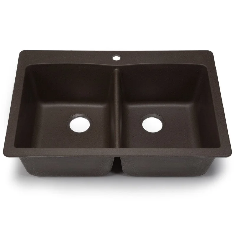 Blanco Silgranit Diamond Cafe Brown Dual Mount Equal Double Bowl Kitchen Sink