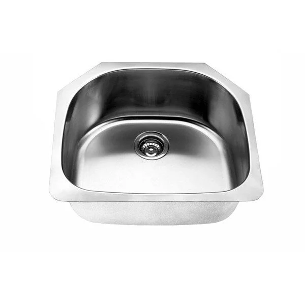 Designer Collection Stainless Steel Single Half-Moon Bowl Kitchen Sink