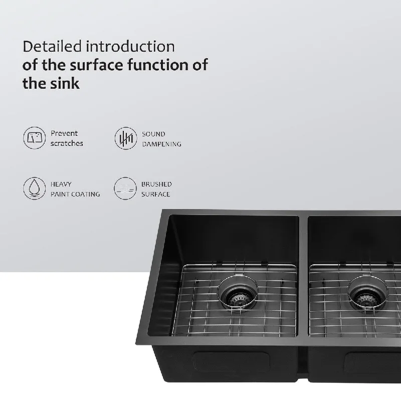 Duble Bowl Rectangle 16-Gauge Stainless Steel Undermount Kitchen Sink