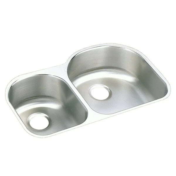 Elkay Harmony Lustertone Stainless Steel 30/70 Double Bowl Undermount Sink