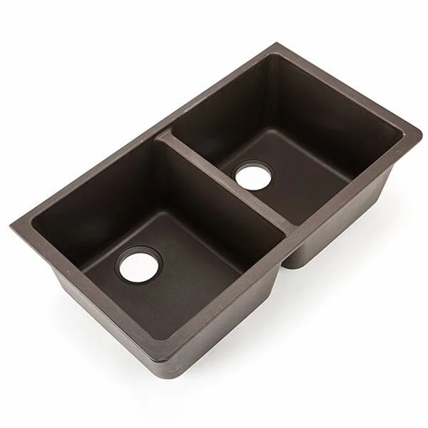 Hahn Brown Granite Equal Double Bowl Sink