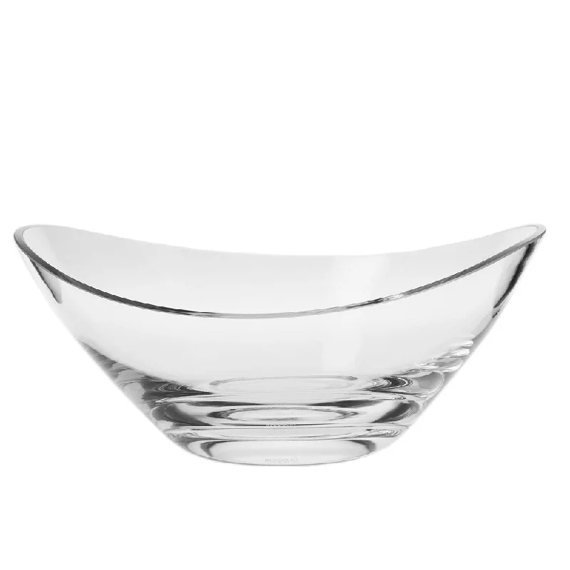 KROSNO Handmade Glass Swoop Bowl, 9-inch Diameter