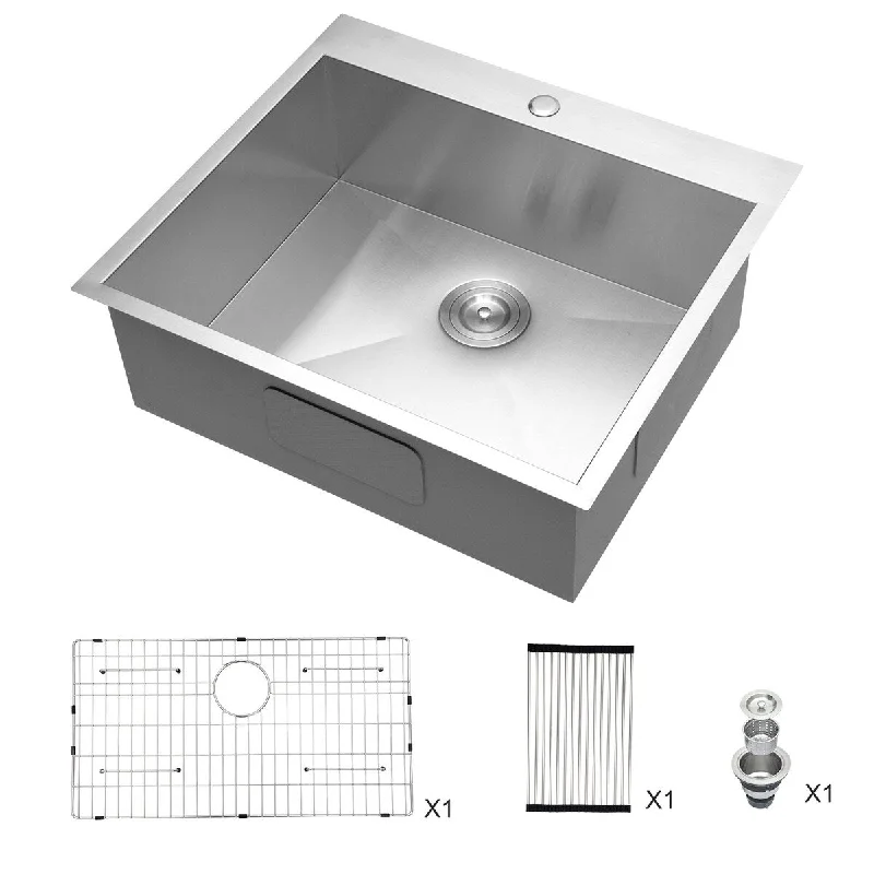 Nichols 18-Gauge Rectangular Drop-in Single Bowl Kitchen Sink