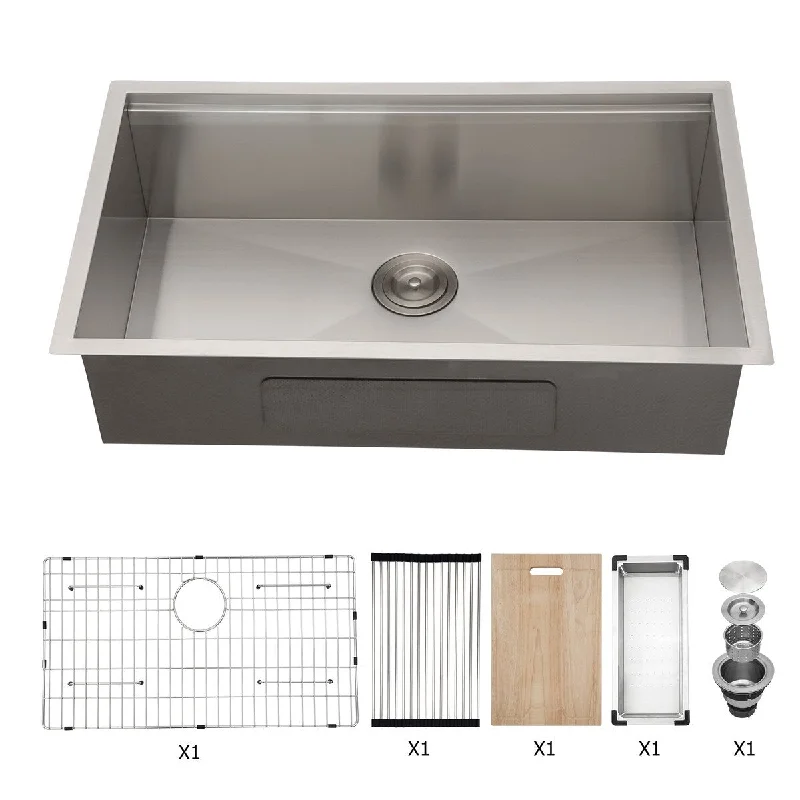 Norene 18-Gauge Rectangular Undermount Single Bowl Kitchen Sink