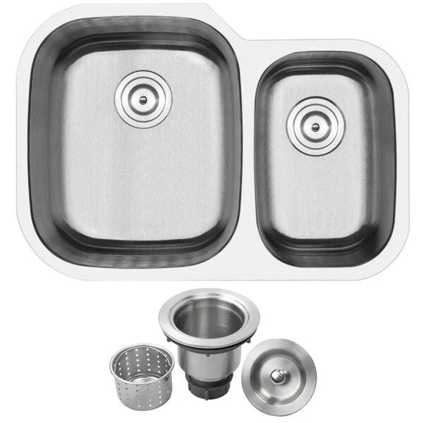 Phoenix 29.5-inch Stainless Steel 18 Gauge Undermount Double Bowl 70/30 Kitchen Sink