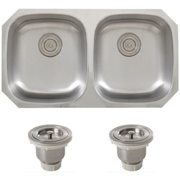 Phoenix 32-5/8-Inch Stainless Steel 18 gauge Undermount Double Bowl Kitchen Sink