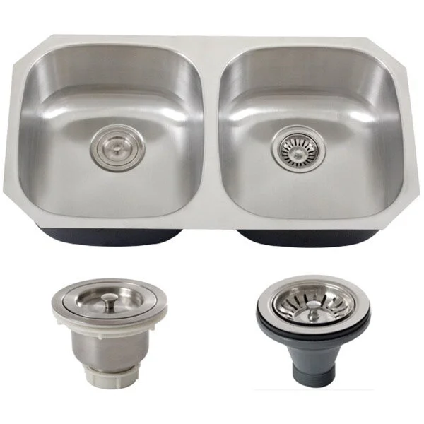 Phoenix 32.63-inch Stainless Steel 18-gauge Undermount Double Bowl Kitchen Sink