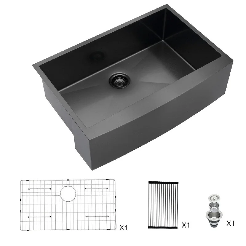 Single Bowl Rectangle 16-Gauge Stainless Steel Farmhouse Kitchen Sink