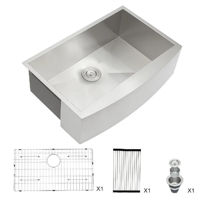 Single Bowl Rectangle18-Gauge Stainless Steel Farmhouse Kitchen Sink