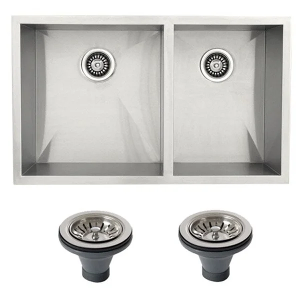 Ticor 4404BG-DEL Stainless Steel Undermount Double Bowl Kitchen Sink