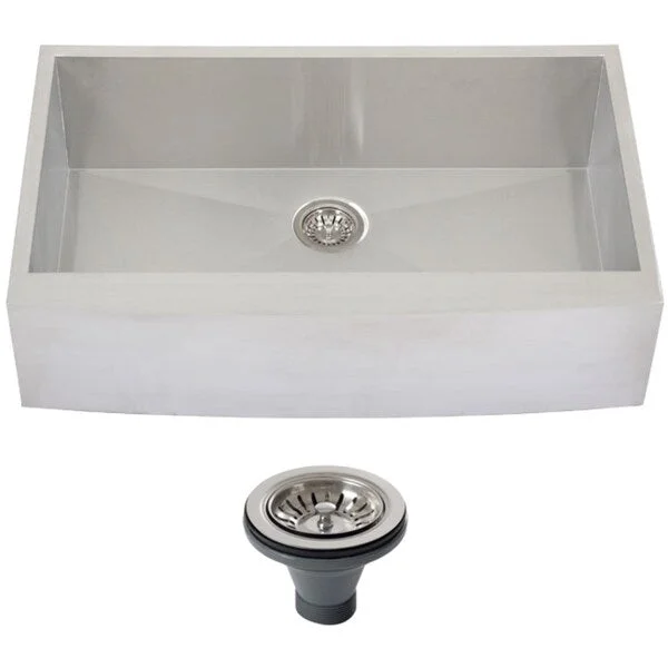 Ticor 4412BG-DEL 36-inch Curved Front Single Bowl Stainless Steel Kitchen Sink