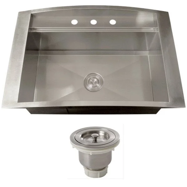 Ticor TR2000BG-BASK 16 Gauge Single Bowl Stainless Steel Overmount Drop-in Kitchen Sink