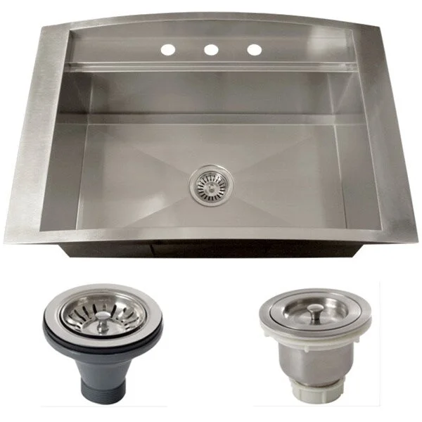 Ticor TR2000BG-BASK-DEL 16 Gauge Single Bowl Stainless Steel Overmount Drop-in Kitchen Sink