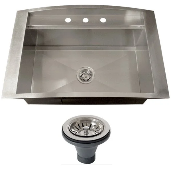 Ticor TR2000BG-DEL 16 Gauge Single Bowl Stainless Steel Overmount Drop-in Kitchen Sink