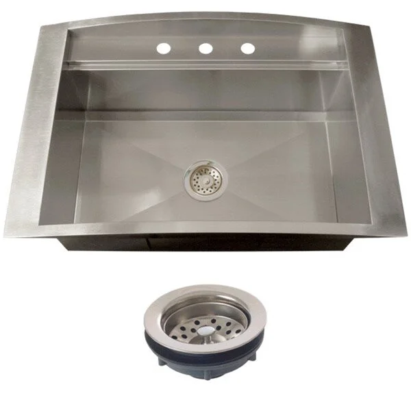 Ticor TR2000BG-TREG 16 Gauge Single Bowl Stainless Steel Overmount Drop-in Kitchen Sink