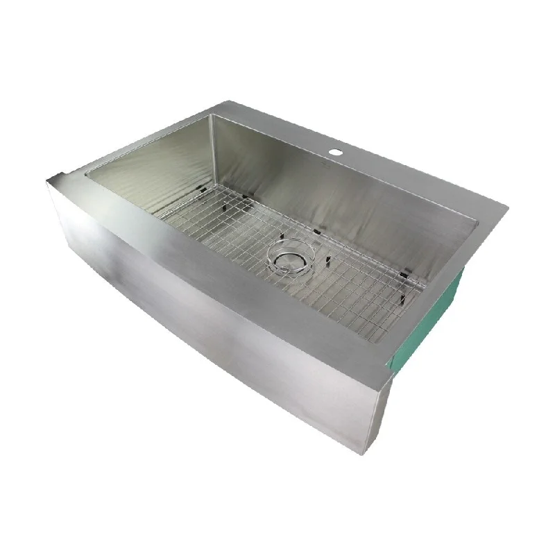 Transolid Diamond 36-in 16 Gauge Super Dual Mount Single Bowl Kitchen Sink