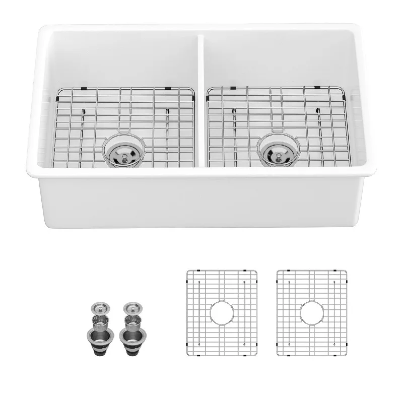 Undermount Double Bowl Ceramic Kitchen Sink