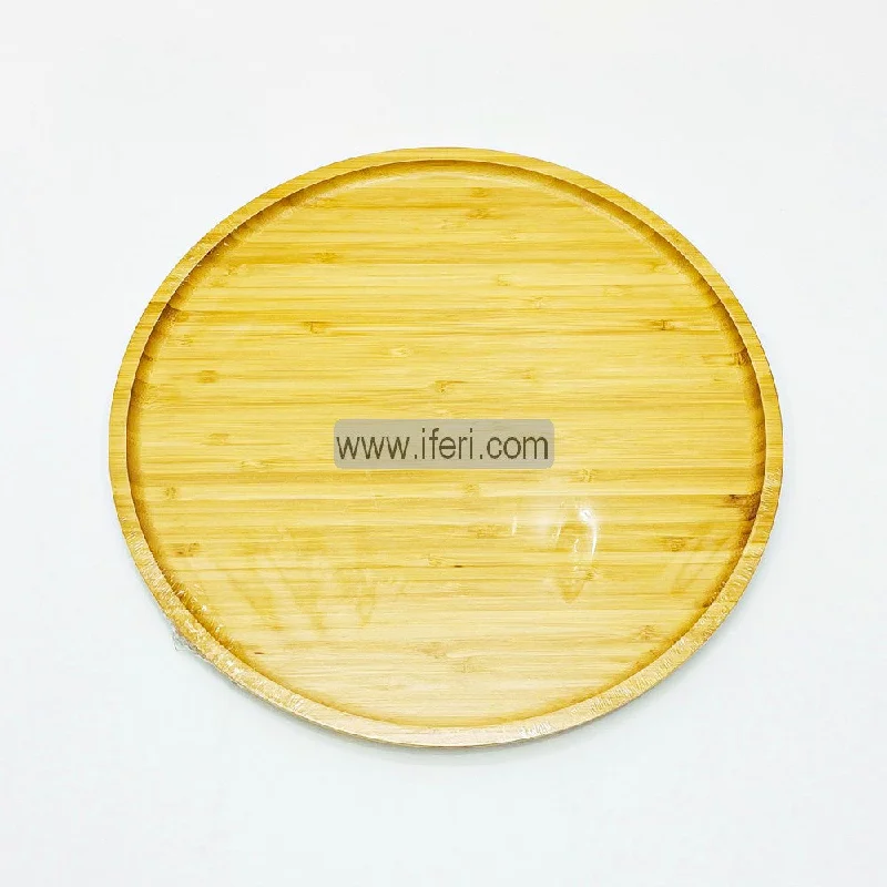 11.5 Inch Round Shape Restaurant Bamboo Steak Serving Board/Serving Tray FH8014