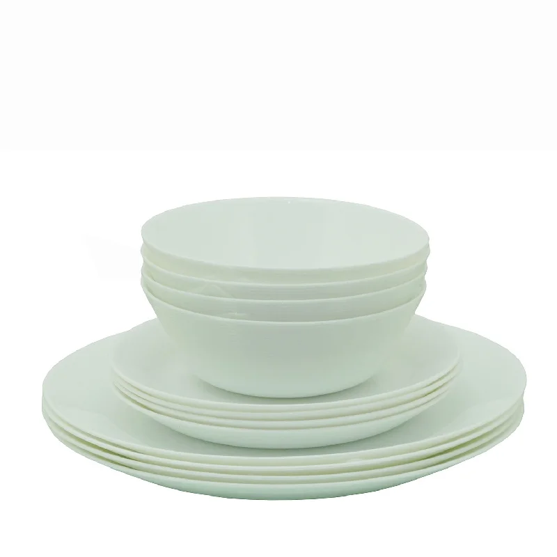 523-6948, 12 PC Courtyard Tempered Glass Dinnerware Set