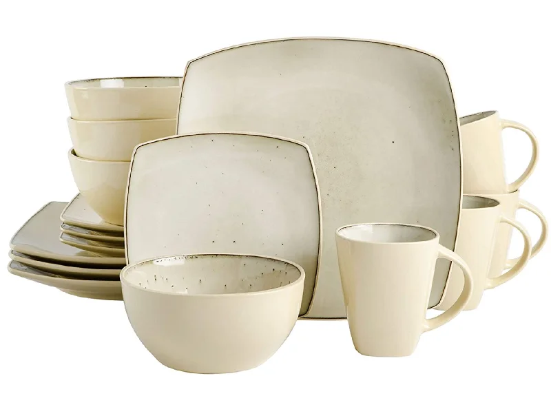 13115416R, Gibson Home- Soho Lounge 16pc Dinnerware Set-Taupe