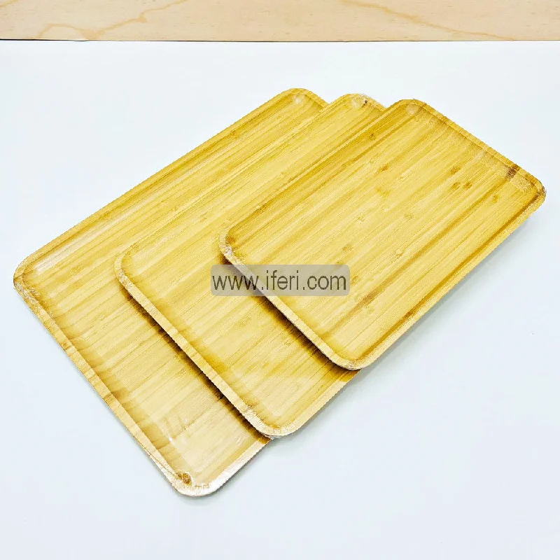 3 pcs Rectangular Shape Restaurant Bamboo Steak Serving Board/Serving Tray FH8019