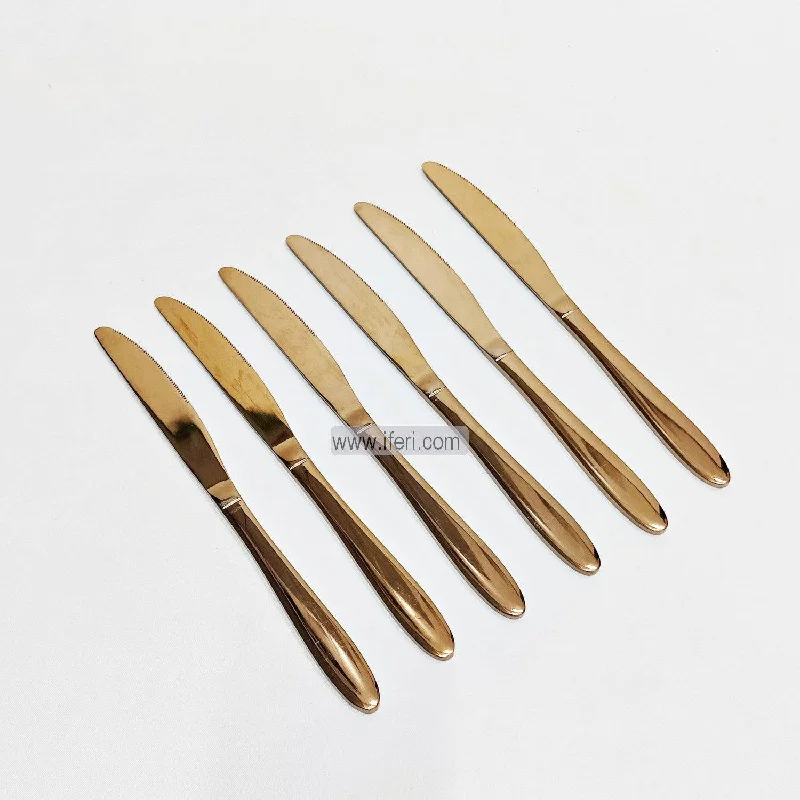 6 Pcs 9 inch Stainless Steel Copper Dinner Knife Set EB9143