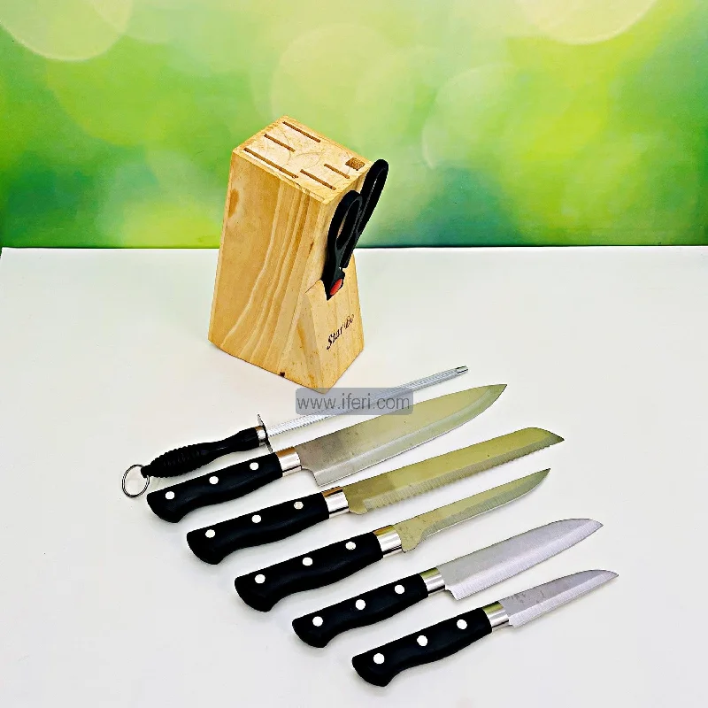 7 Pcs Knife Set with Wooden Holder SY65891