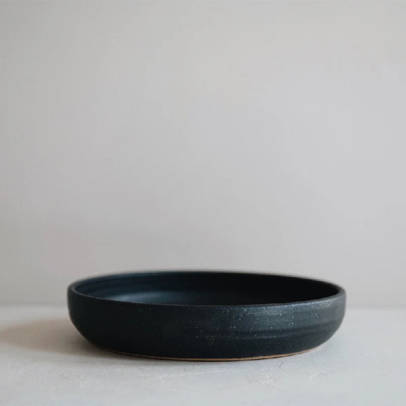 Ceramic Flat Bowl - Dark