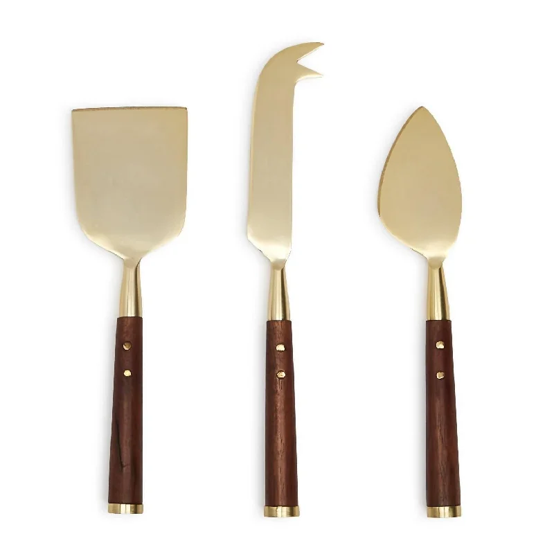 Cheese Knives Set Of 3 In Acacia