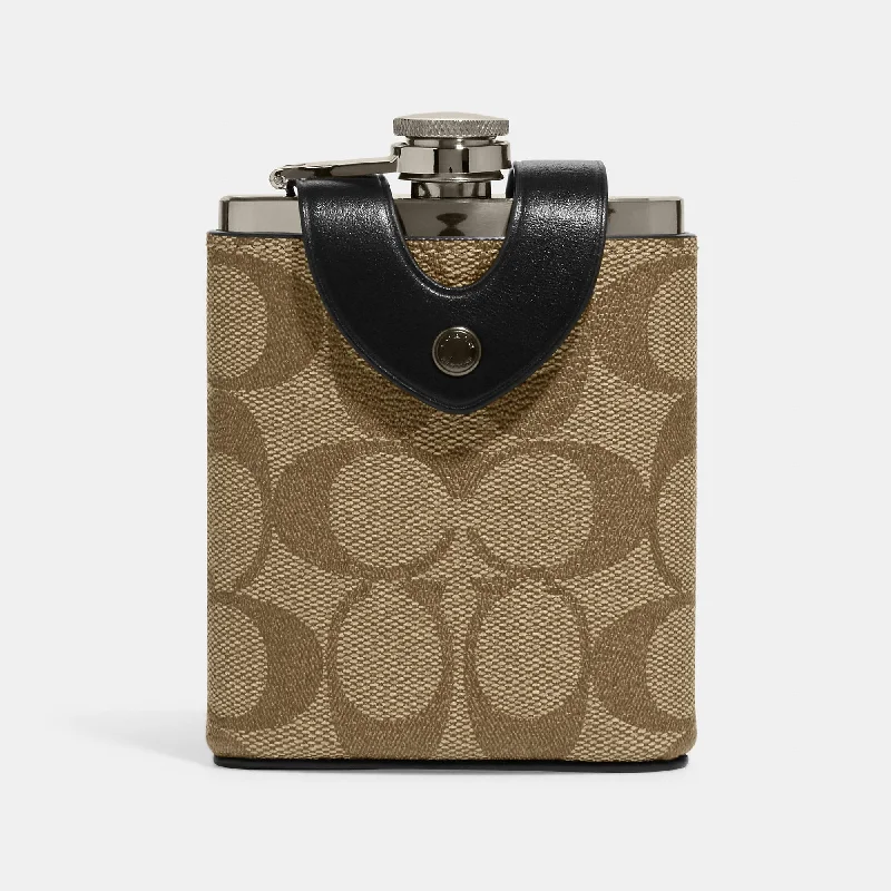 Coach Outlet Flask In Signature Canvas