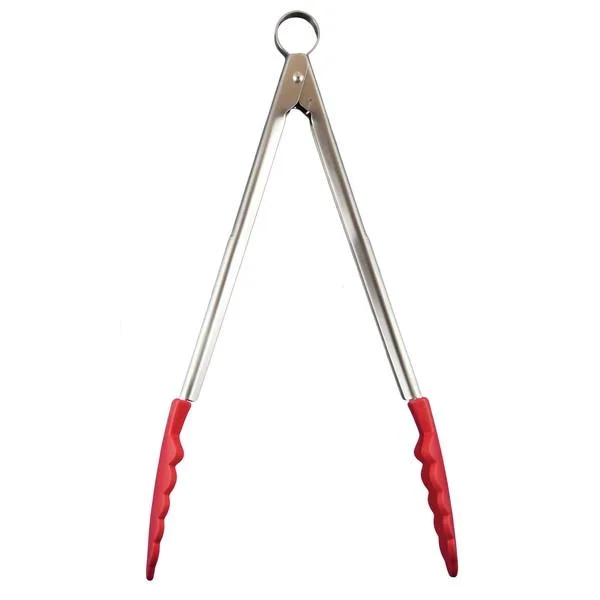 Cuisipro Silicone Locking Tongs 9.5" Red