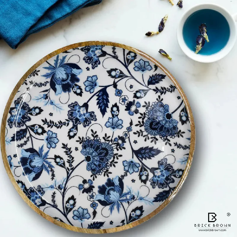 Floral Round Serving Platter (10 Inch)