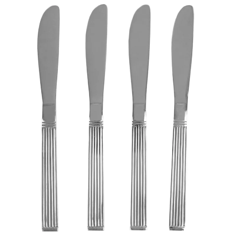 Eternity Mirror Finish 4 Piece Stainless Steel Dinner Knife Set, Silver