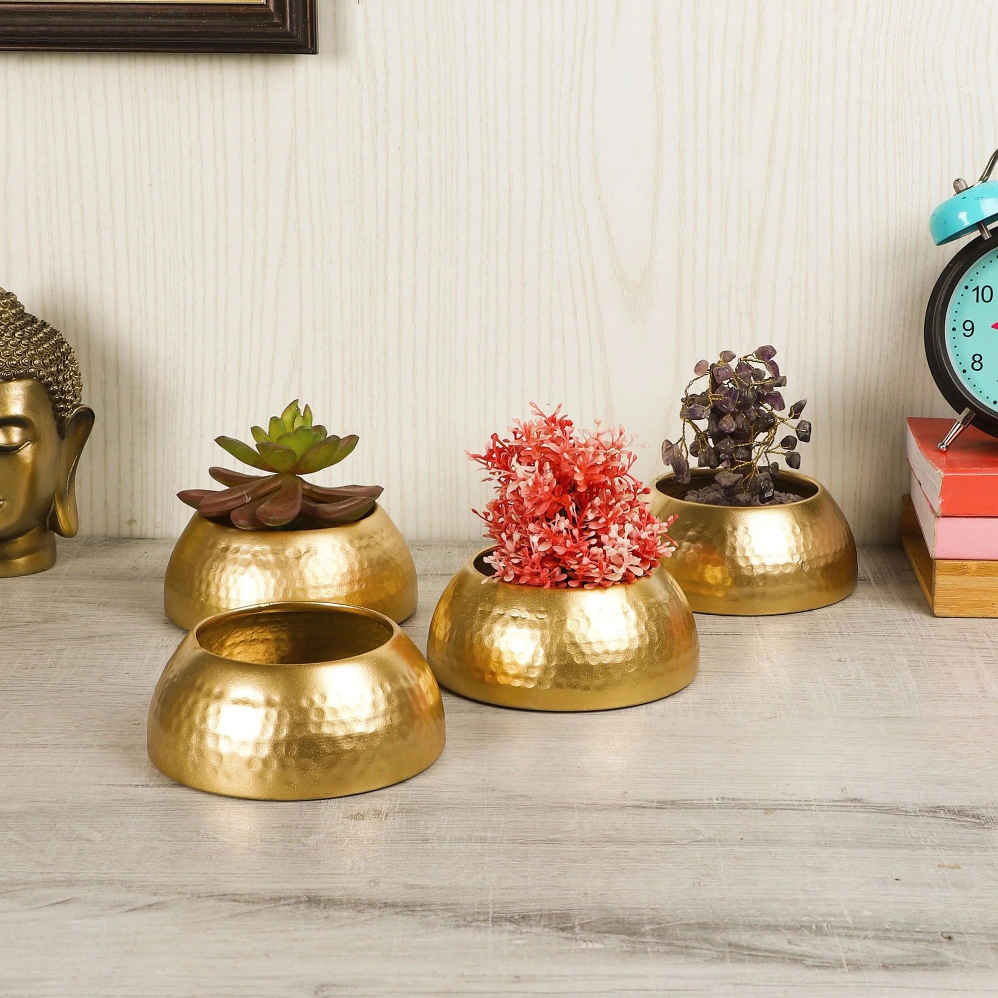 Metal Bowl Planter Set Of 4