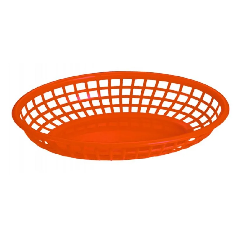 Nella Plastic Oval Basket, Red, 9.3" x 5.8" x 2"