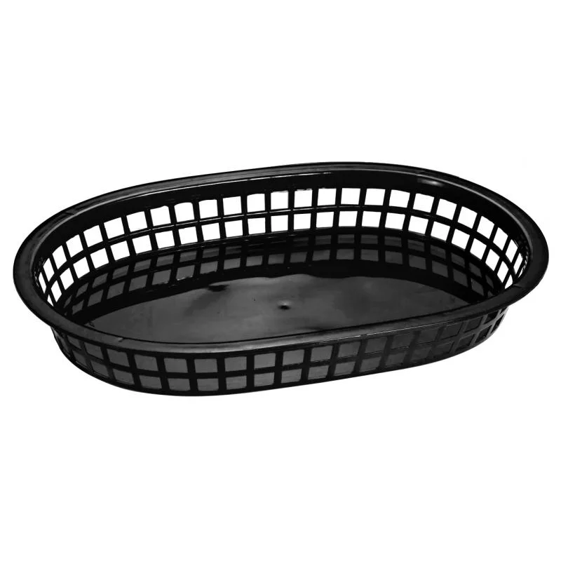 Nella Plastic Oval Platter, Black, 10" x 7" x 1.5"