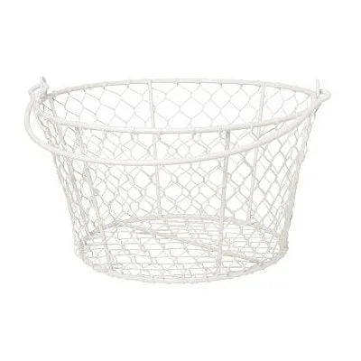 Now Designs 9" Homestead Basket, White, 5" Tall**