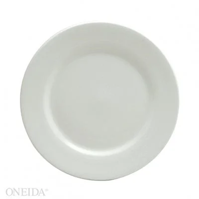 Oneida Bright White Ware 9.5" Rolled Edge Plate 24 /Case