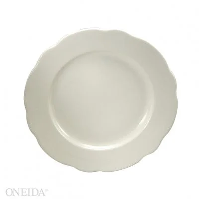 Oneida Caprice 7.4" Scalloped Edge China Plate with Manhattan Black Band 36 /Case