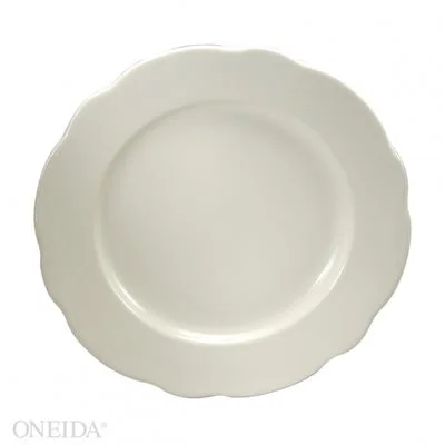 Oneida Caprice 9" Scalloped Edge China Plate with Manhattan Black Band 24 /Case