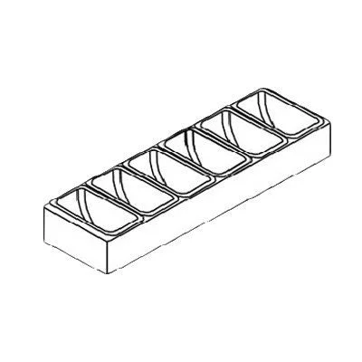 Perlick 18.3" Condiment Tray with 6 Compartments, Stainless Steel