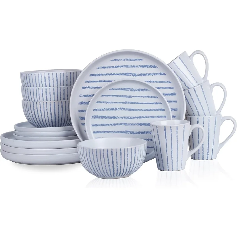 Stone Lain Nova Modern Stoneware Dinnerware Set (16-Piece Dish Set, Service for 4)