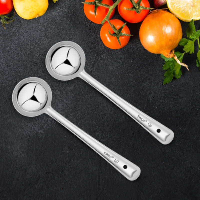 Vinod Stainless Steel Basting Serving Ladle, Serving Spoon / Karachi. Ideal for Gravies / Soups / Curries and Dishes - Set of 2,  Size 32cm, No 5