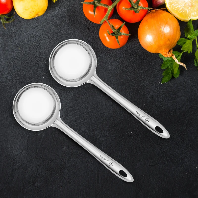 VINOD Stainless Steel Perfect Dosa Making Spoon/Ladle Set of 2 Pcs | Ideal for Dosa/Gravy/Sauce/Tadka