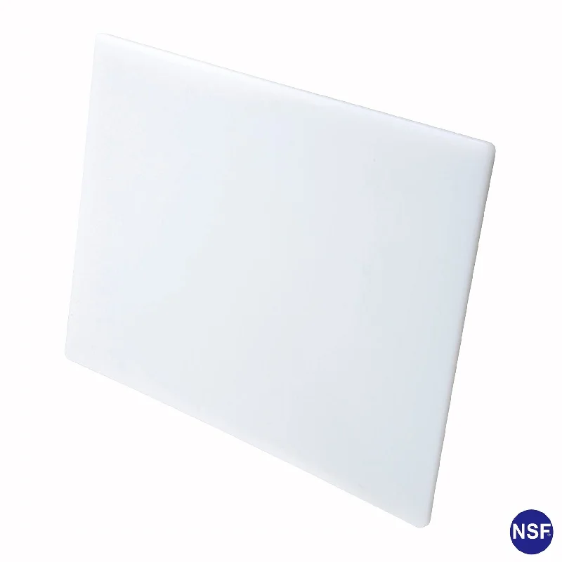 10" x 6" x 1/2" White Polyethylene Plastic Cutting Board,NSF Certified