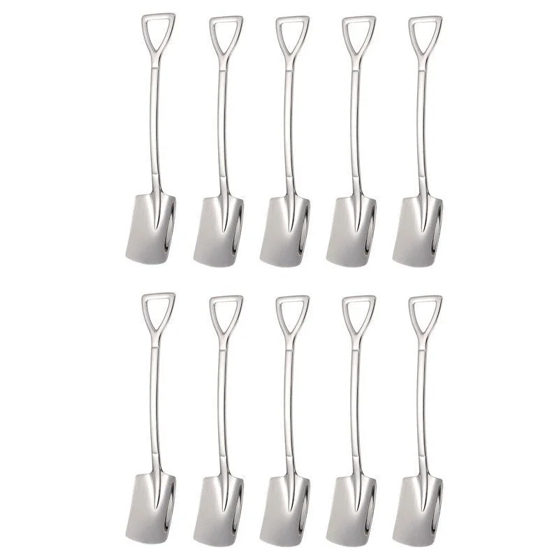 10PCS Coffee Spoon Shovel Dessert Spoon Teaspoon Stirring Spoon